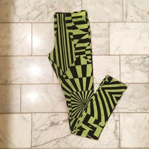 Neon Green Funky Print Leggings